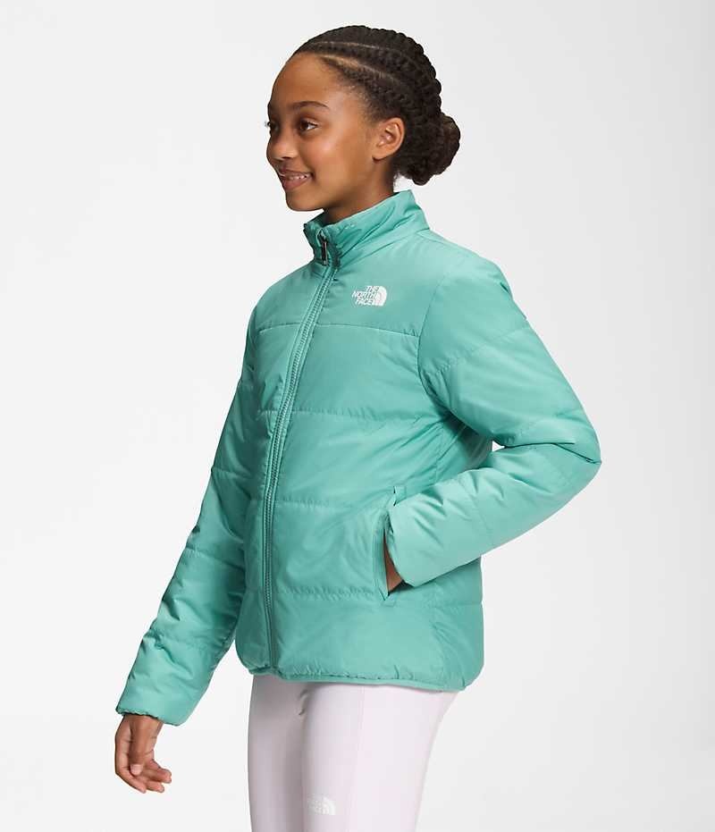 Girls' The North Face Reversible Mossbud Fleece Jacket Turquoise | OTTAWA RTBVEC