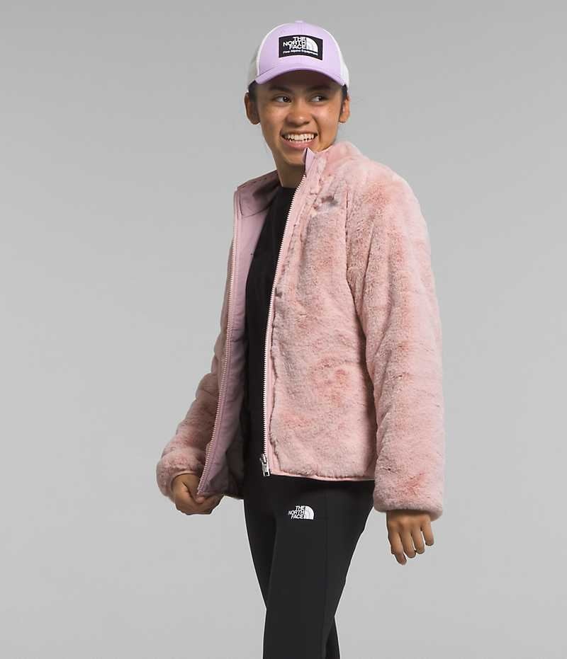 Girls' The North Face Reversible Mossbud Fleece Jacket Pink | TORONTO FLGSZI