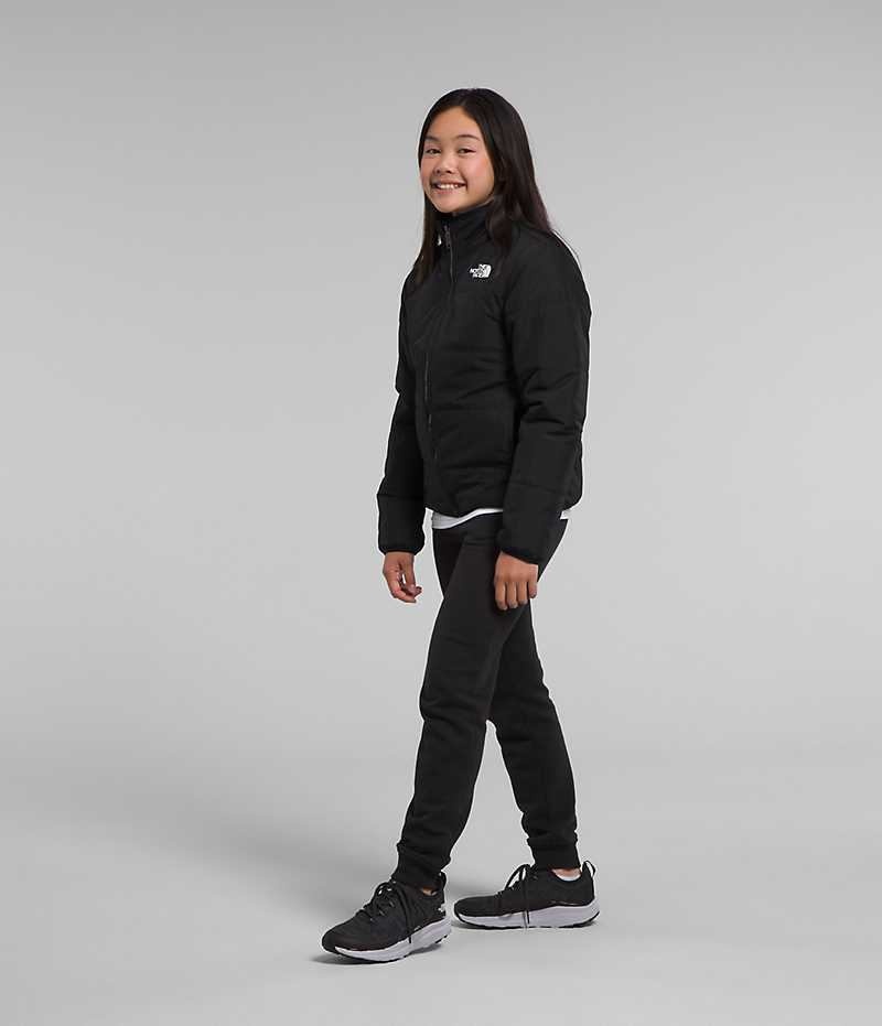 Girls' The North Face Reversible Mossbud Fleece Jacket Black | OTTAWA EPAFOY