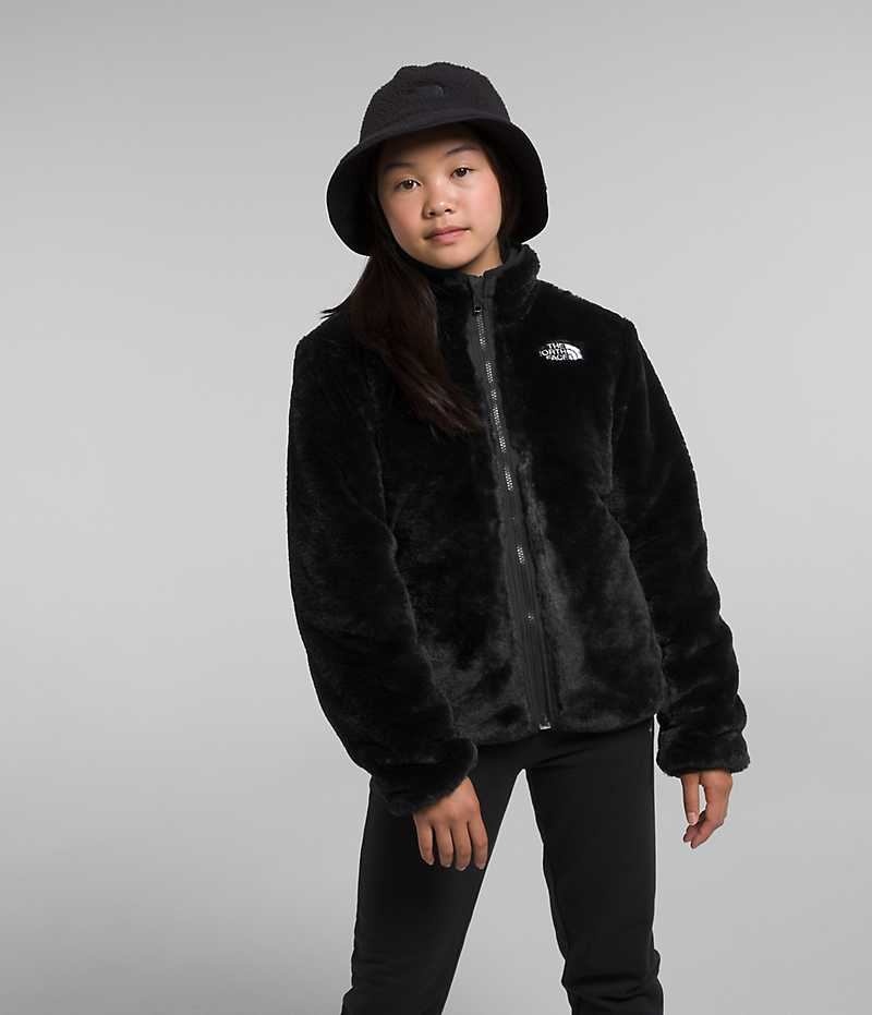 Girls' The North Face Reversible Mossbud Fleece Jacket Black | OTTAWA EPAFOY