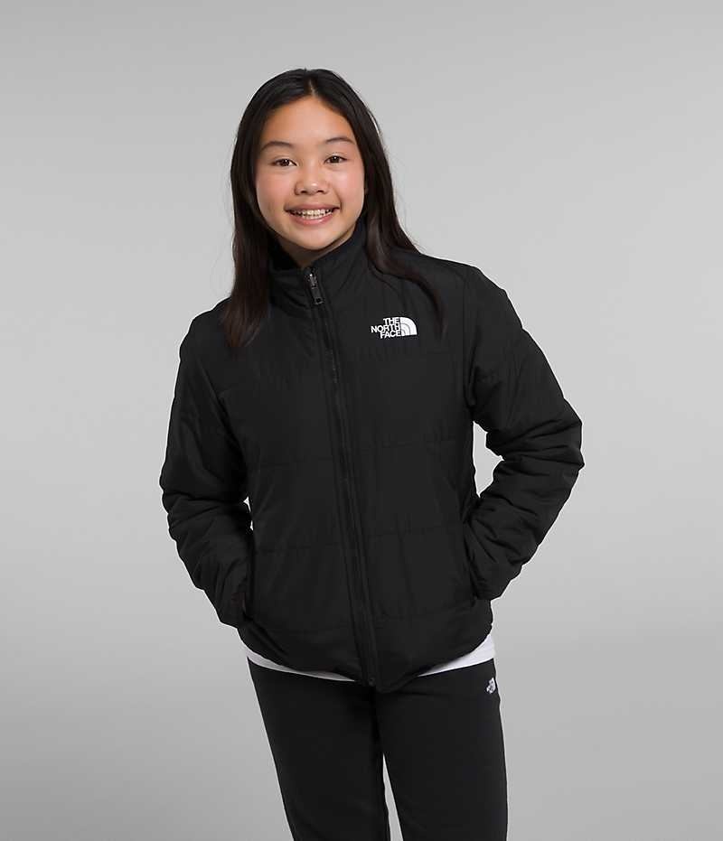 Girls\' The North Face Reversible Mossbud Fleece Jacket Black | OTTAWA EPAFOY