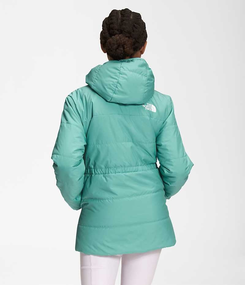 Girls' The North Face Reversible Mossbud Parka Turquoise | OTTAWA CKLMIS