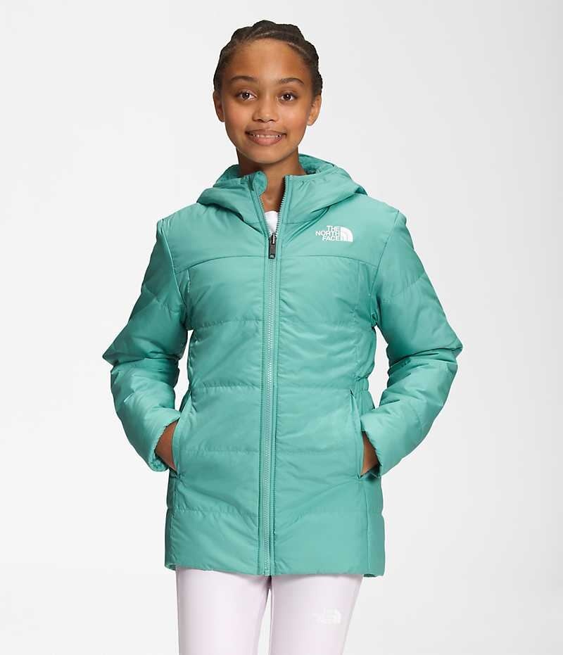 Girls\' The North Face Reversible Mossbud Parka Turquoise | OTTAWA CKLMIS