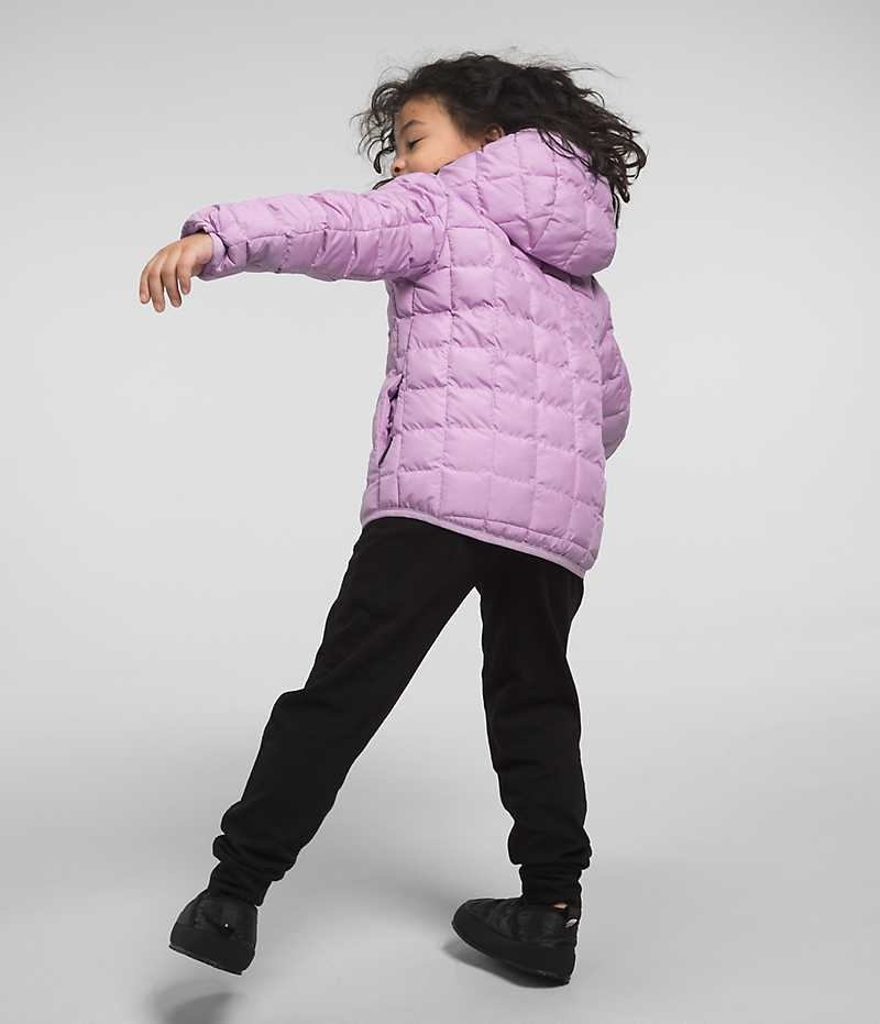 Girls' The North Face Reversible ThermoBall™ Hooded Down Jacket Lavender | OTTAWA PHXFBQ