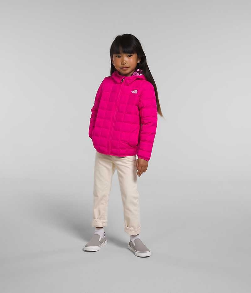 Girls\' The North Face Reversible ThermoBall™ Hooded Down Jacket Pink | CANADA JFAUHG