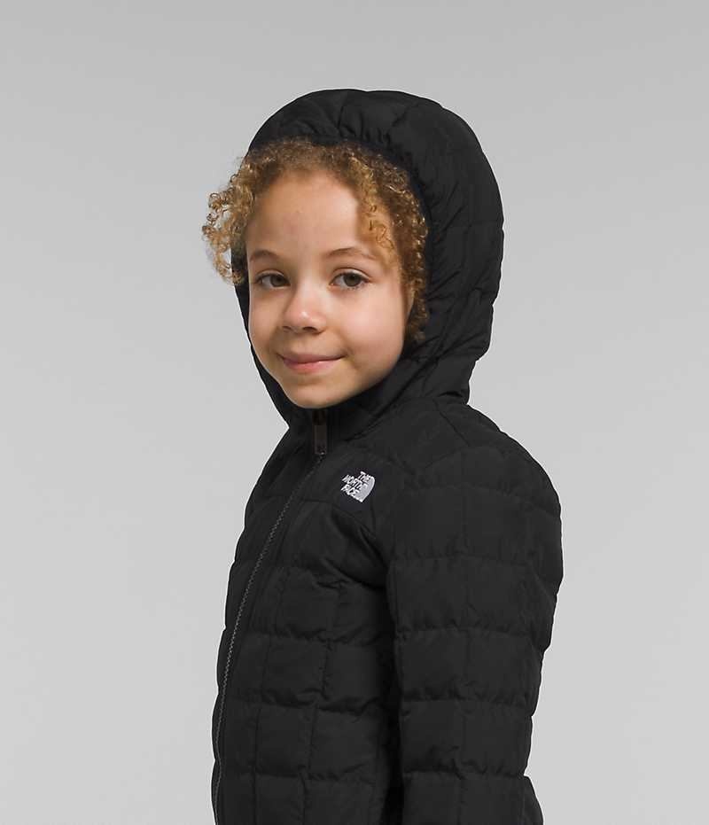 Girls' The North Face Reversible ThermoBall™ Hooded Down Jacket Black | TORONTO NIAMSF