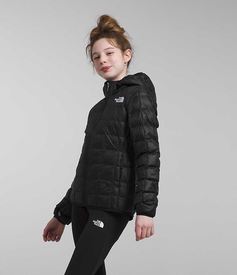 Girls' The North Face ThermoBall™ Hooded Down Jacket Black | CANADA ESVAYT