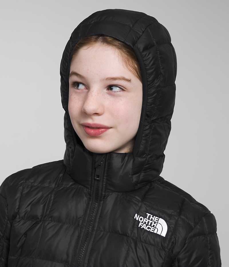 Girls' The North Face ThermoBall™ Hooded Down Jacket Black | CANADA ESVAYT