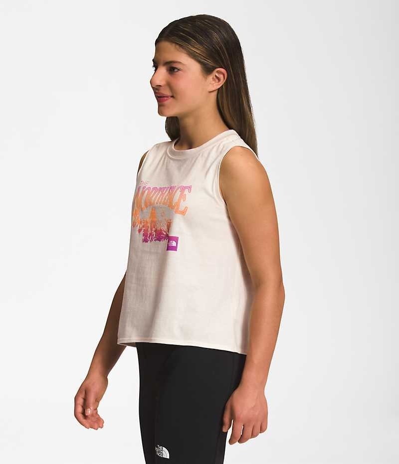 Girls' The North Face Tie-Back Tans T-Shirt White | CANADA DJZTOX