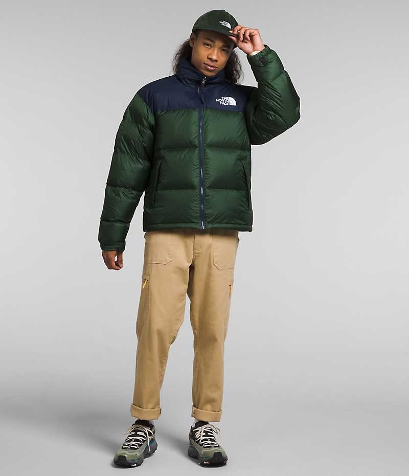 Men\'s The North Face 1996 Retro Nuptse Down Jacket Green / Navy | TORONTO EORUKM