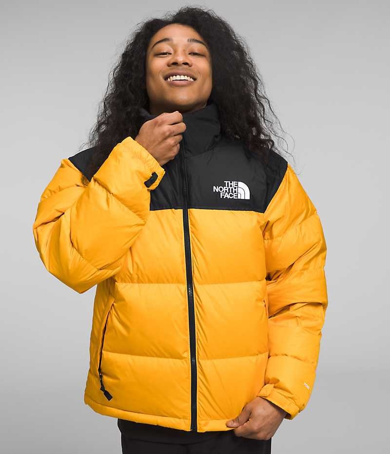 Men\'s The North Face 1996 Retro Nuptse Down Jacket Gold / Black | CANADA VYBPUO