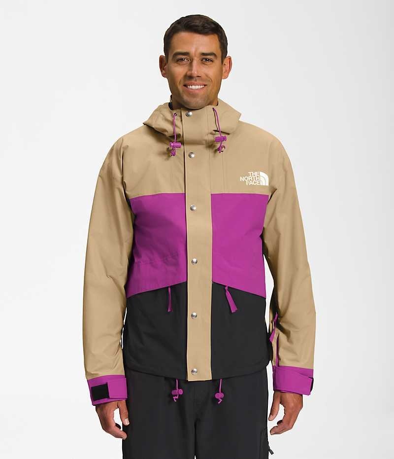 Men\'s The North Face 86 Retro Mountain Rain Jacket Khaki / Purple / Black | TORONTO CVDWIL