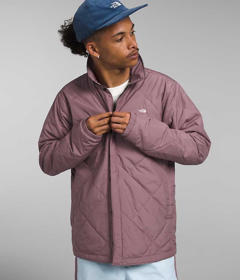 Men\'s The North Face Afterburner Flannel Insulated Jacket Fuchsia | TORONTO BMPCYX