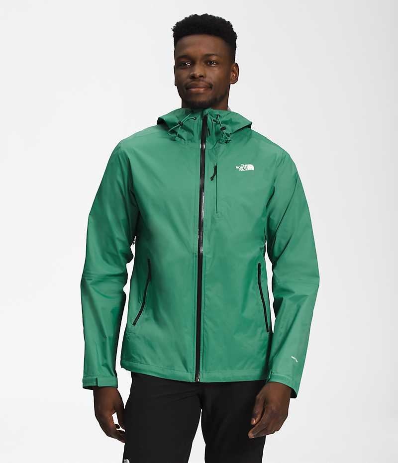 Men\'s The North Face Alta Vista Rain Jacket Green | CANADA FGYCDX