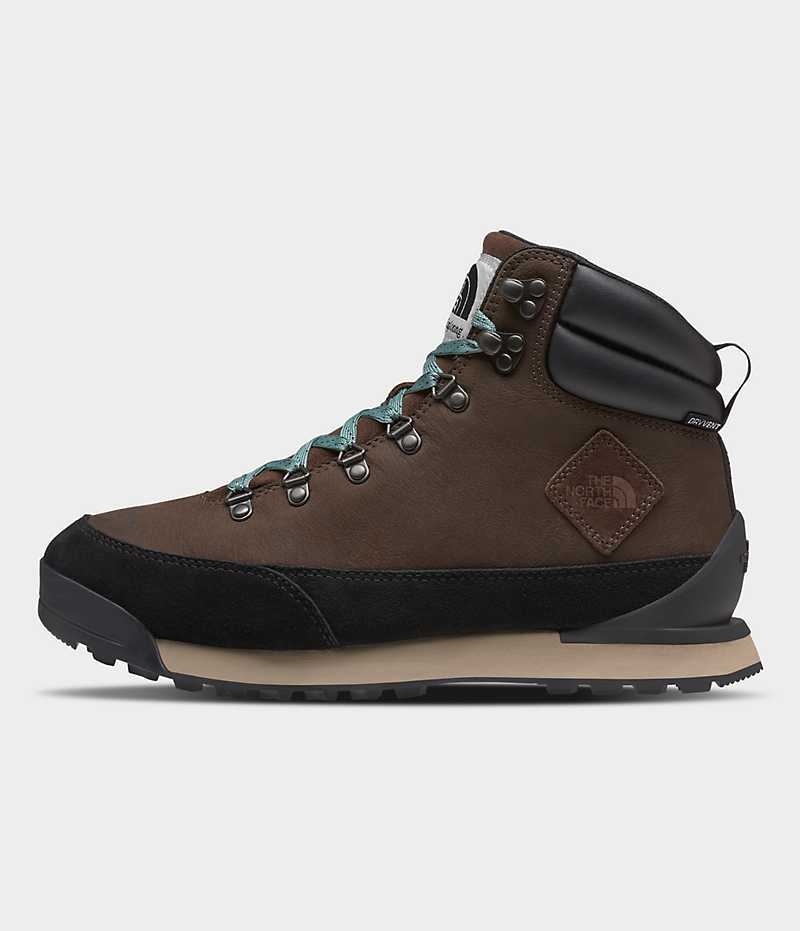 Men\'s The North Face Back-To-Berkeley IV Leather Waterproof Winter Boots Brown / Black | CANADA JCRWZB