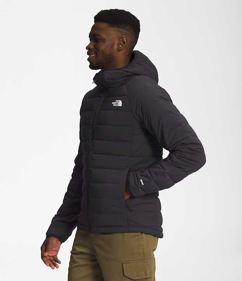 Men's The North Face Belleview Stretch Hoodie Down Jacket Black | OTTAWA ZGHNYJ