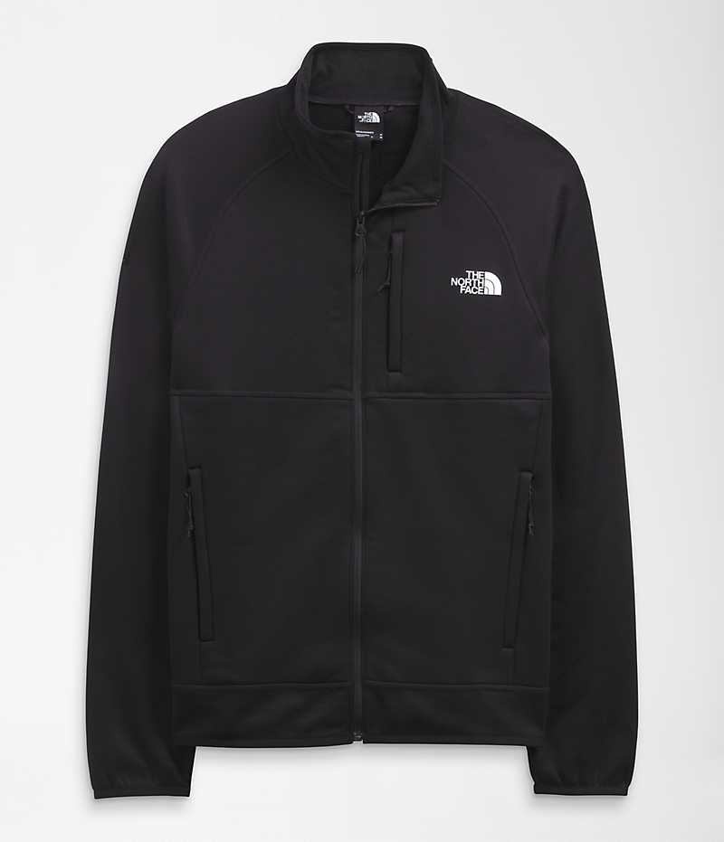 Men's The North Face Canyonlands Full-Zip Fleece Jacket Black | OTTAWA CBLKNR