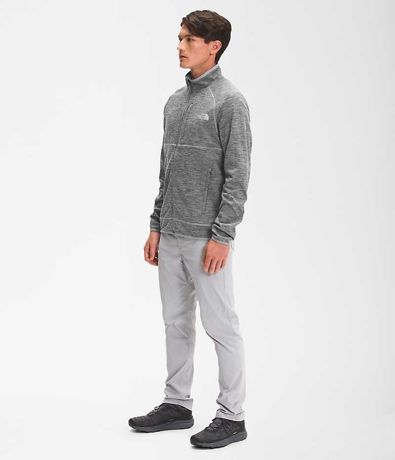 Men's The North Face Canyonlands Full-Zip Fleece Jacket Grey | CANADA LATXND