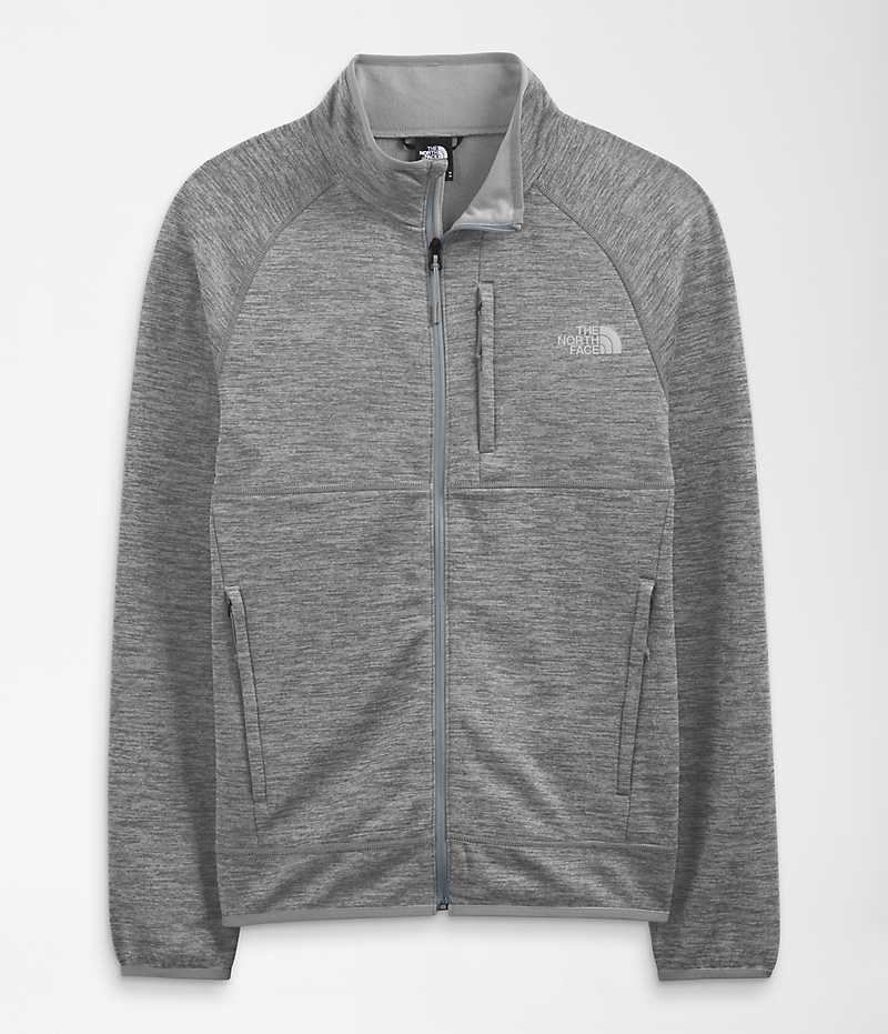 Men's The North Face Canyonlands Full-Zip Fleece Jacket Grey | CANADA LATXND