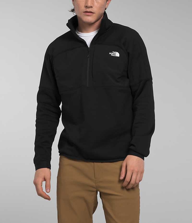 Men\'s The North Face Canyonlands High Altitude ½-Zip Pullover Black | OTTAWA LCHGUZ