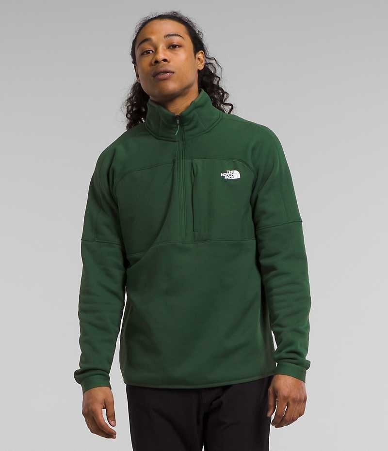 Men\'s The North Face Canyonlands High Altitude ½-Zip Pullover Green | CANADA BZTKQL