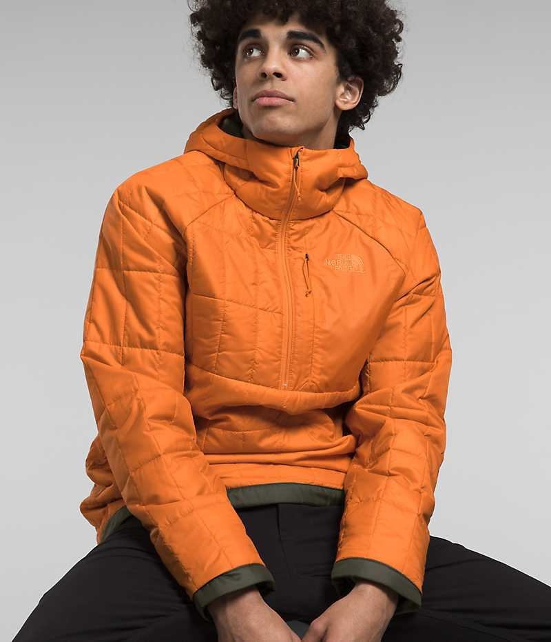 Men\'s The North Face Circaloft ¼-Zip Pullover Down Jacket Orange | TORONTO JPFSHI