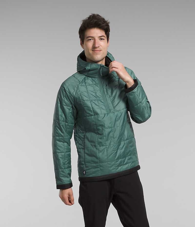 Men\'s The North Face Circaloft ¼-Zip Pullover Down Jacket Green | OTTAWA KINMSH