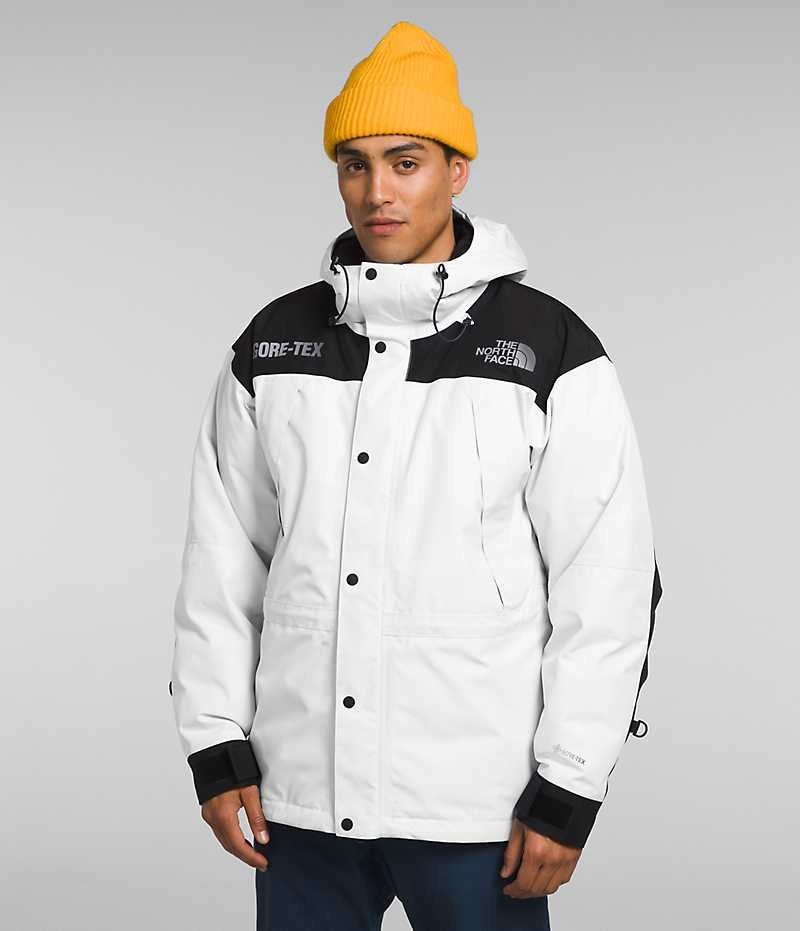 Men\'s The North Face GTX Mountain Guide Insulated Jacket White / Black | OTTAWA NZQWAM