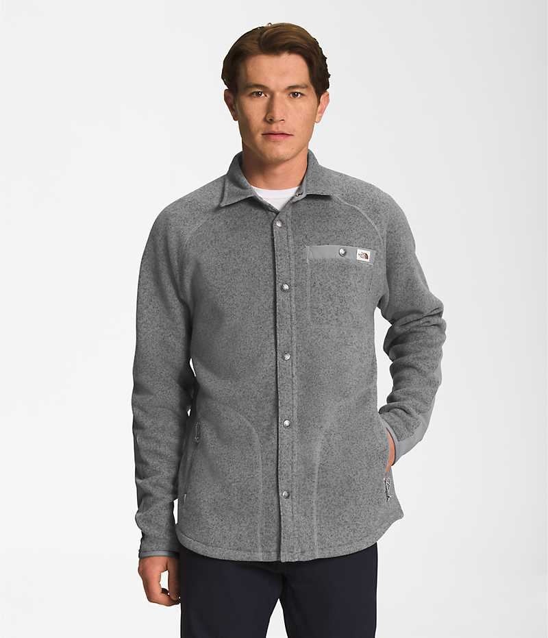 Men\'s The North Face Gordon Lyons Shacket Shirt Grey | TORONTO ZJNXMB