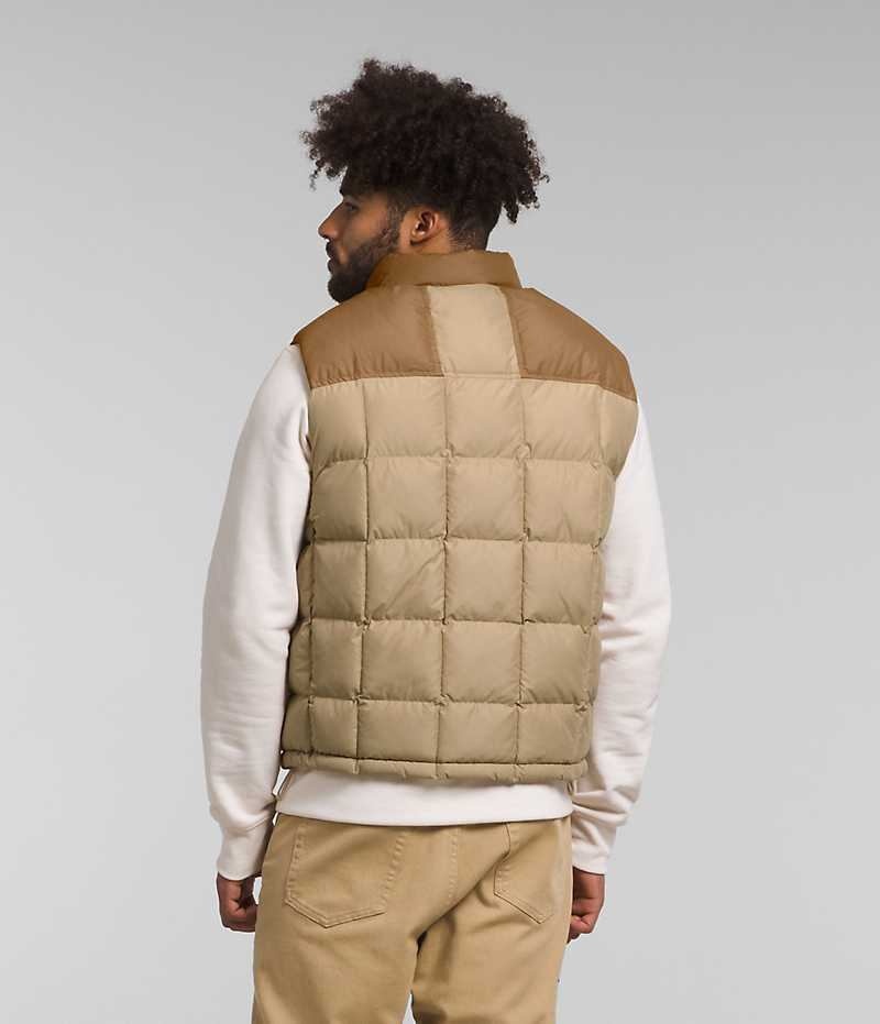 Men's The North Face Lhotse Reversible Down Vest Khaki | TORONTO GEFPWY