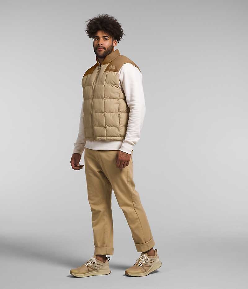 Men's The North Face Lhotse Reversible Down Vest Khaki | TORONTO GEFPWY