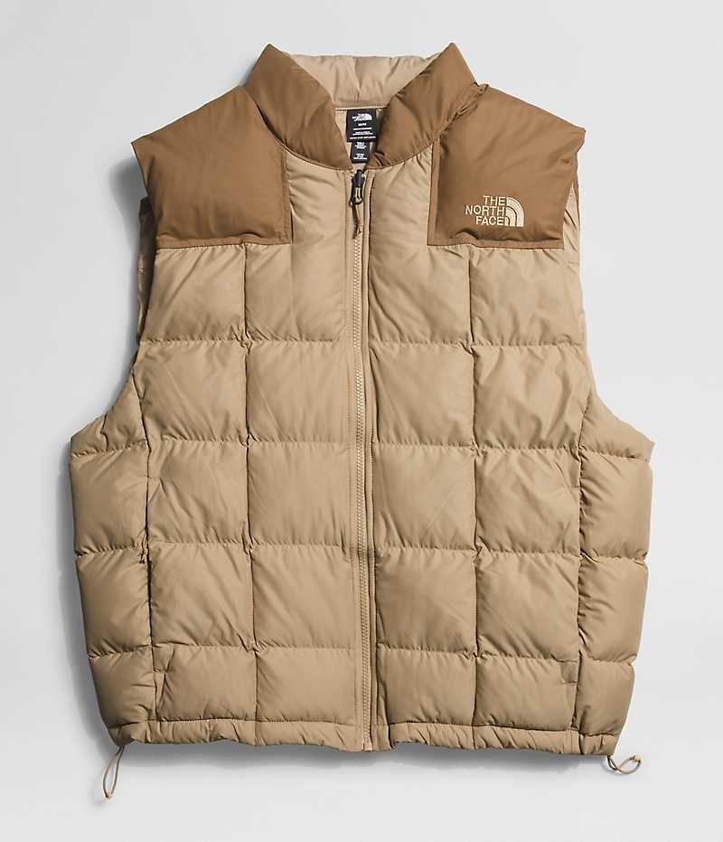 Men's The North Face Lhotse Reversible Down Vest Khaki | TORONTO GEFPWY