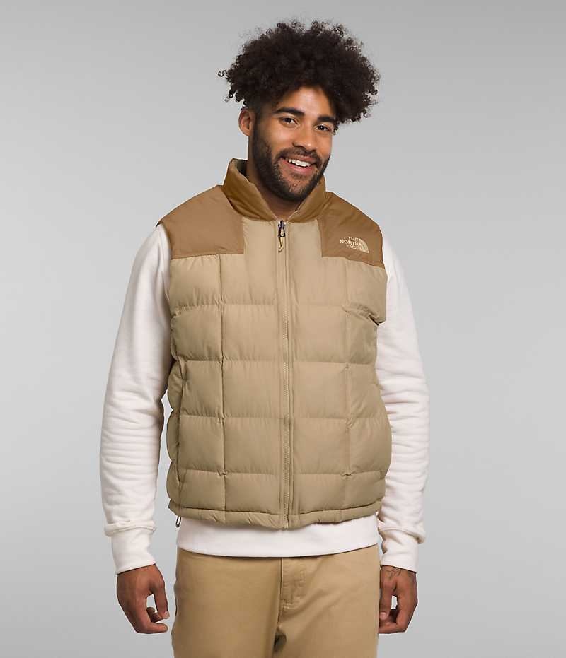 Men\'s The North Face Lhotse Reversible Down Vest Khaki | TORONTO GEFPWY