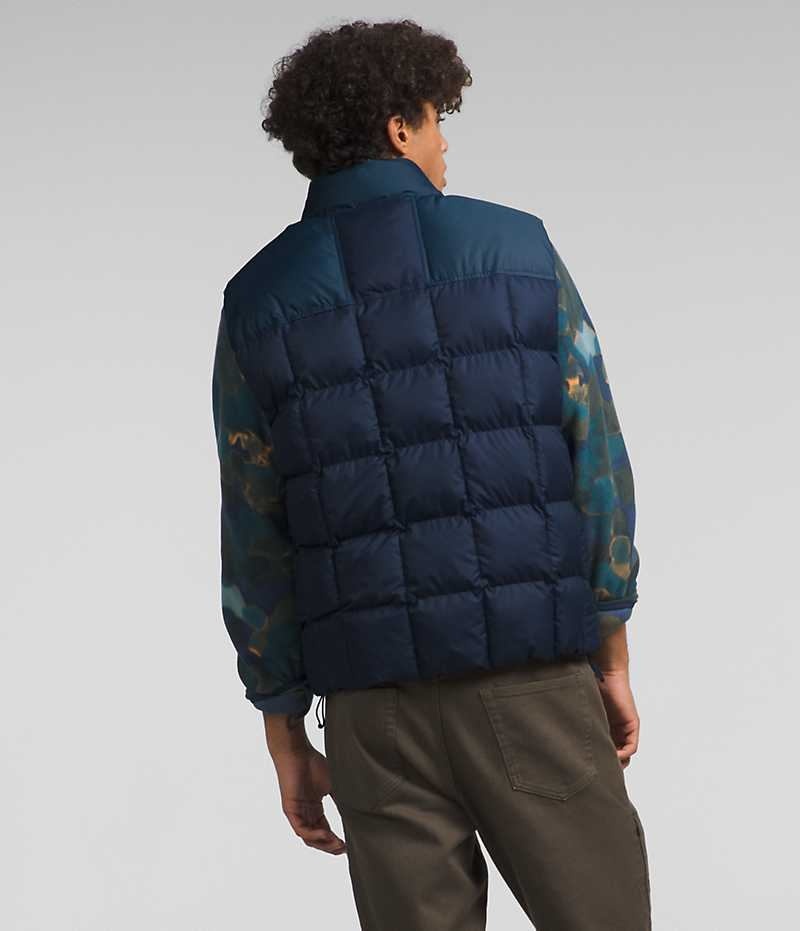 Men's The North Face Lhotse Reversible Down Vest Navy | OTTAWA XVSGCP