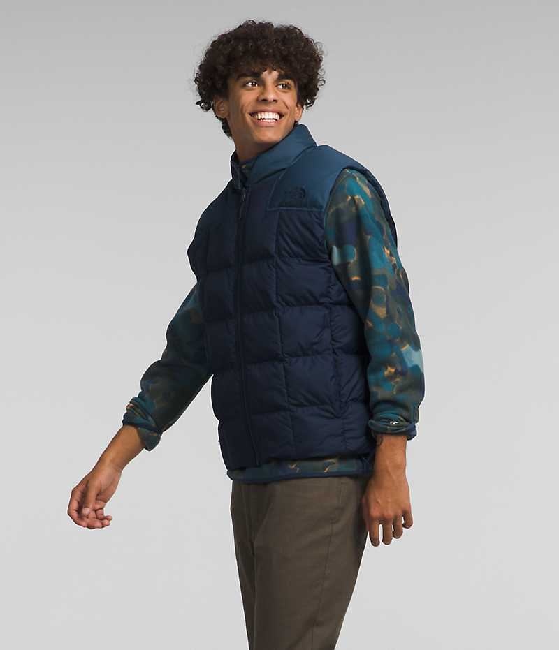 Men's The North Face Lhotse Reversible Down Vest Navy | OTTAWA XVSGCP