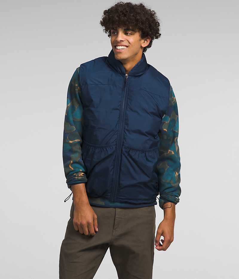 Men's The North Face Lhotse Reversible Down Vest Navy | OTTAWA XVSGCP