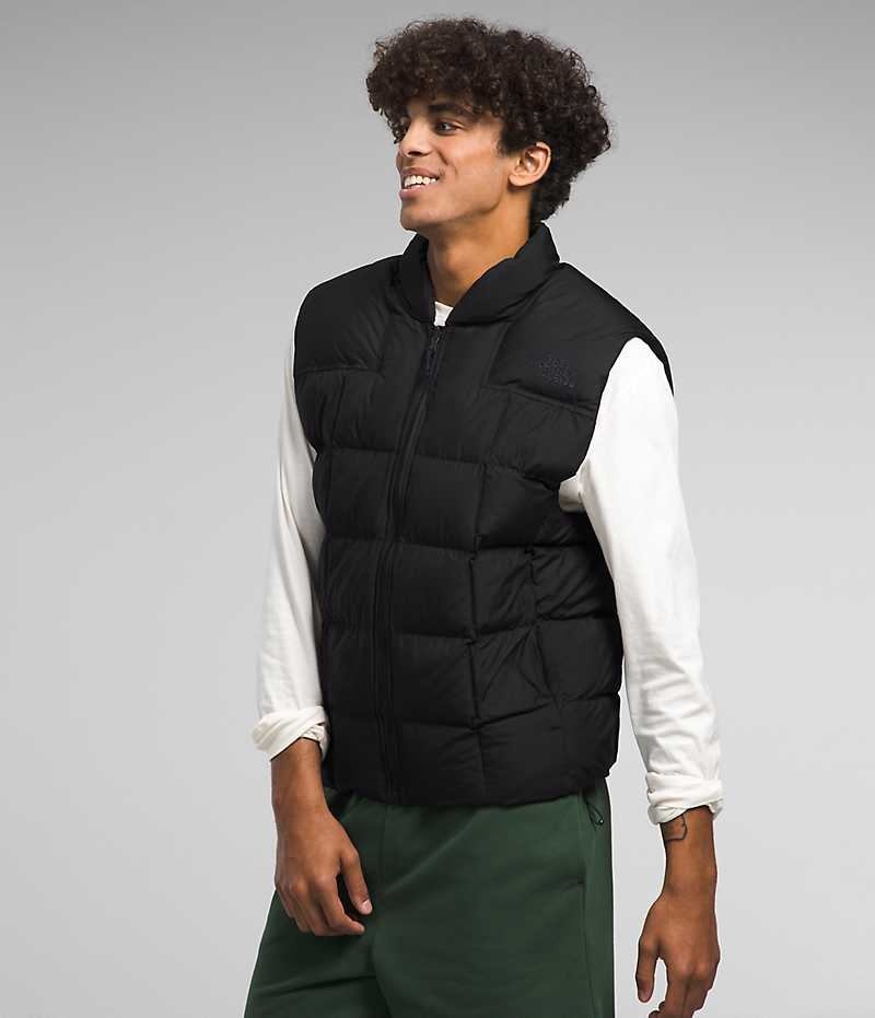 Men's The North Face Lhotse Reversible Down Vest Black | CANADA YKMLSR