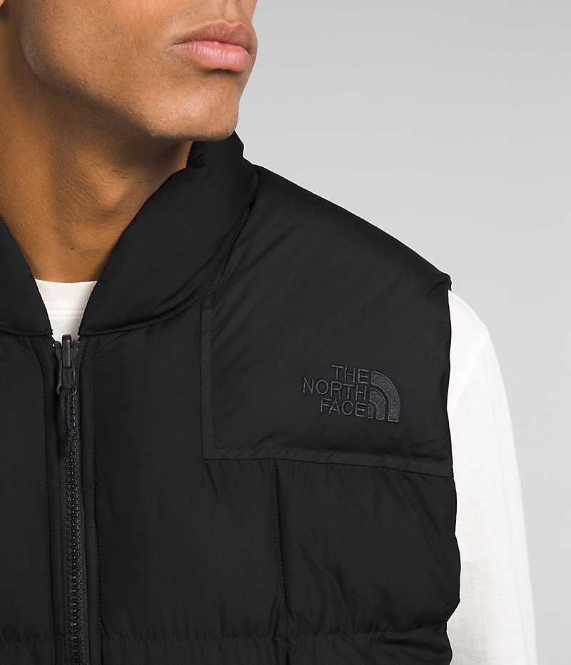 Men's The North Face Lhotse Reversible Down Vest Black | CANADA YKMLSR