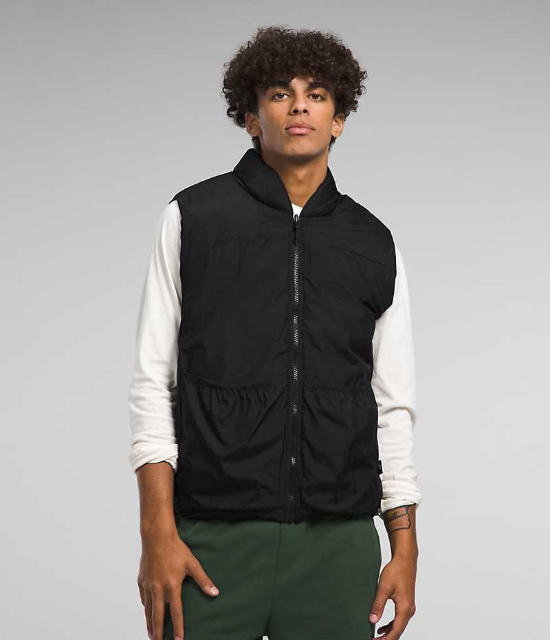 Men's The North Face Lhotse Reversible Down Vest Black | CANADA YKMLSR