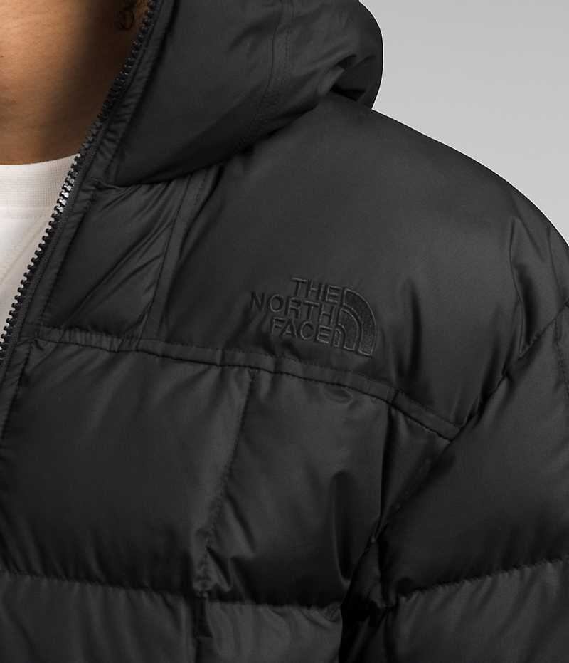 Men's The North Face Lhotse Reversible Hoodie Down Jacket Black | CANADA AWZNVJ