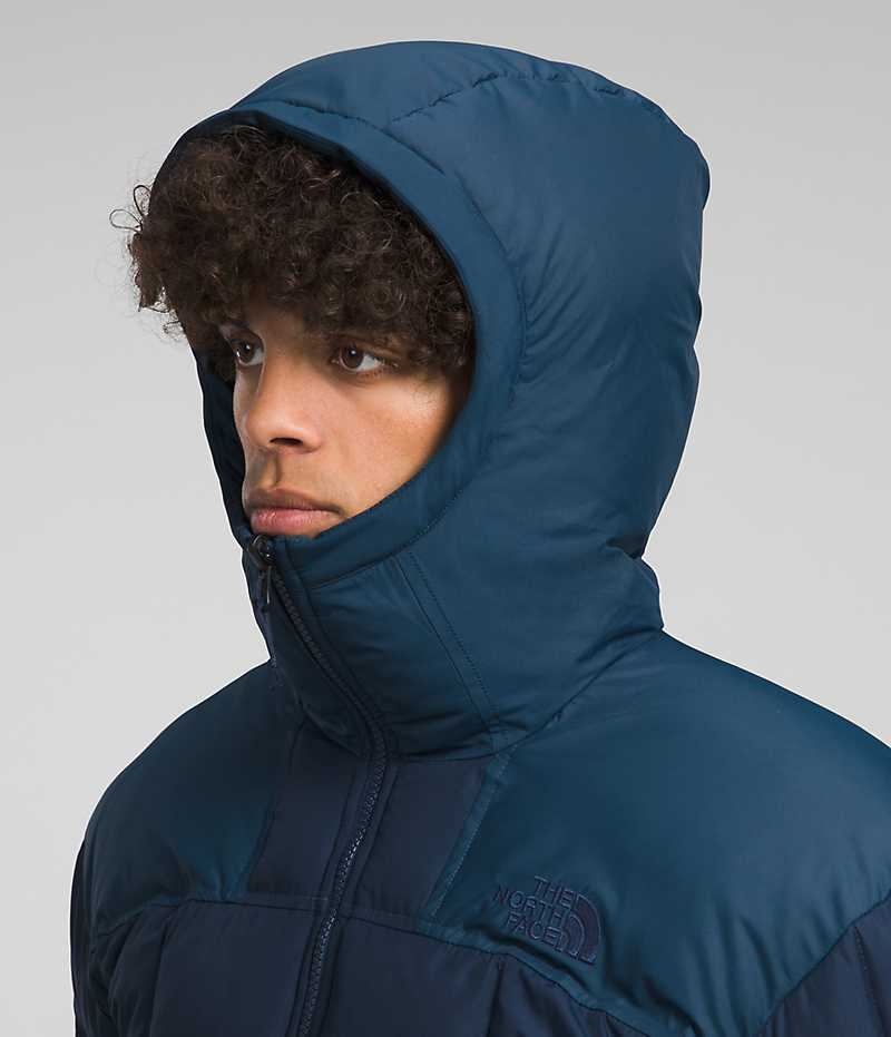 Men's The North Face Lhotse Reversible Hoodie Down Jacket Navy | TORONTO RKFIEJ