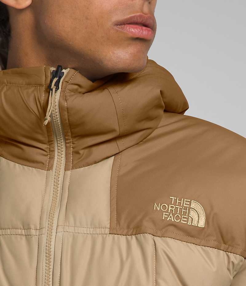 Men's The North Face Lhotse Reversible Hoodie Down Jacket Khaki | OTTAWA GIAKFY