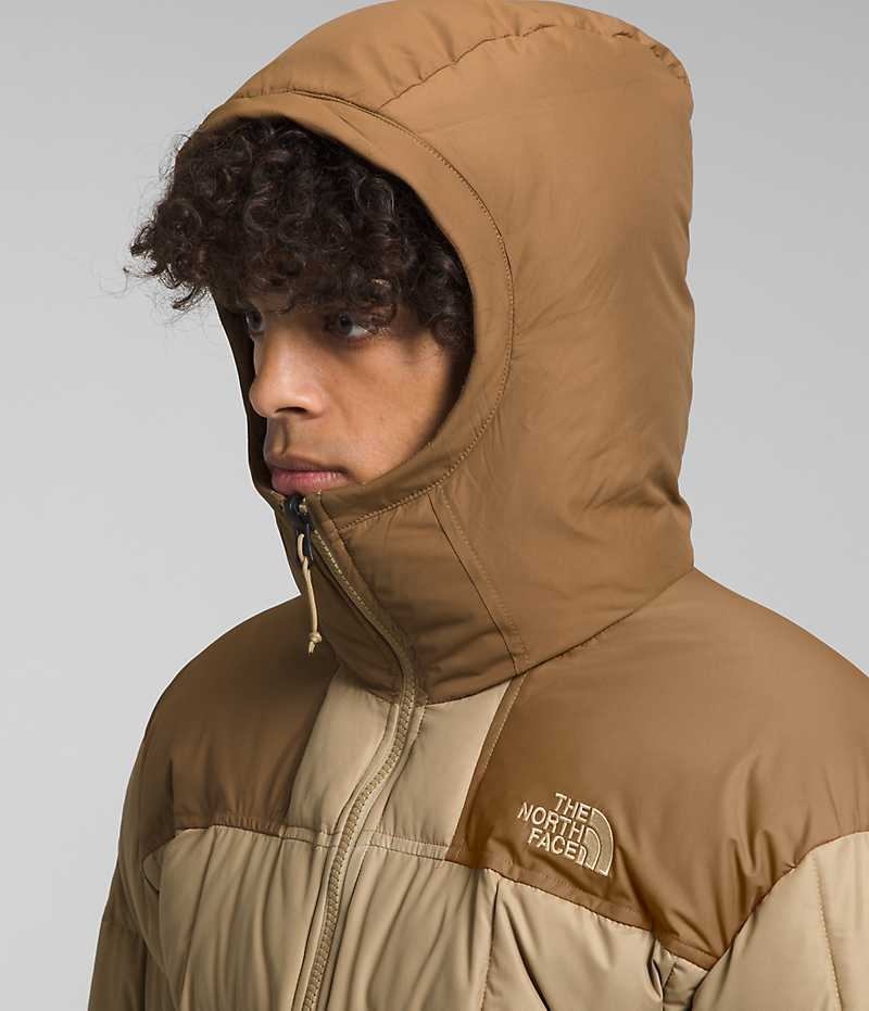 Men's The North Face Lhotse Reversible Hoodie Down Jacket Khaki | OTTAWA GIAKFY