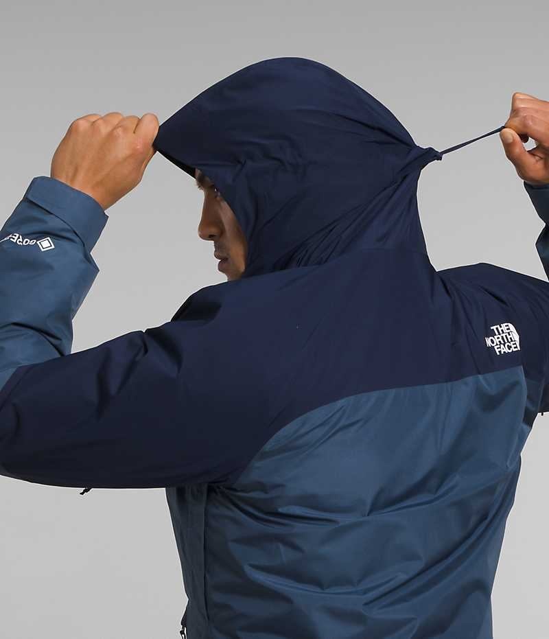 Men's The North Face Mountain Light Triclimate® GTX Hooded Jacket Blue | CANADA VJUBOF