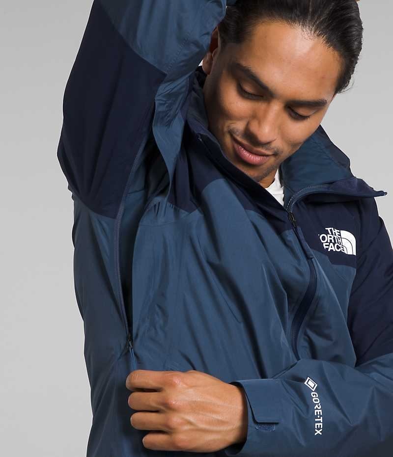 Men's The North Face Mountain Light Triclimate® GTX Hooded Jacket Blue | CANADA VJUBOF