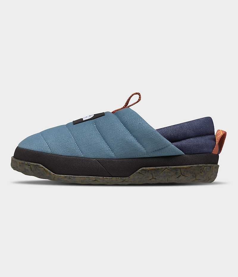 Men\'s The North Face Nuptse Denim Mules Blue | OTTAWA ZLDMSA