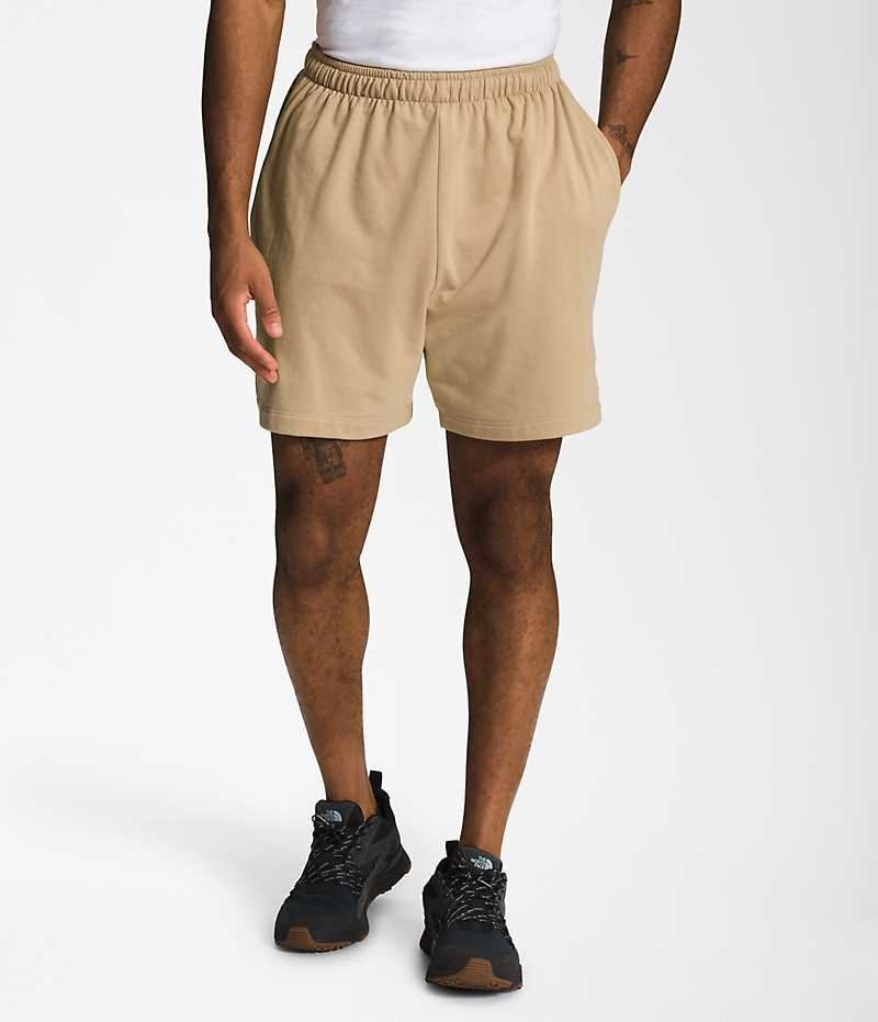 Men\'s The North Face Simple Logo Fleece Shorts Khaki | TORONTO MZISNT