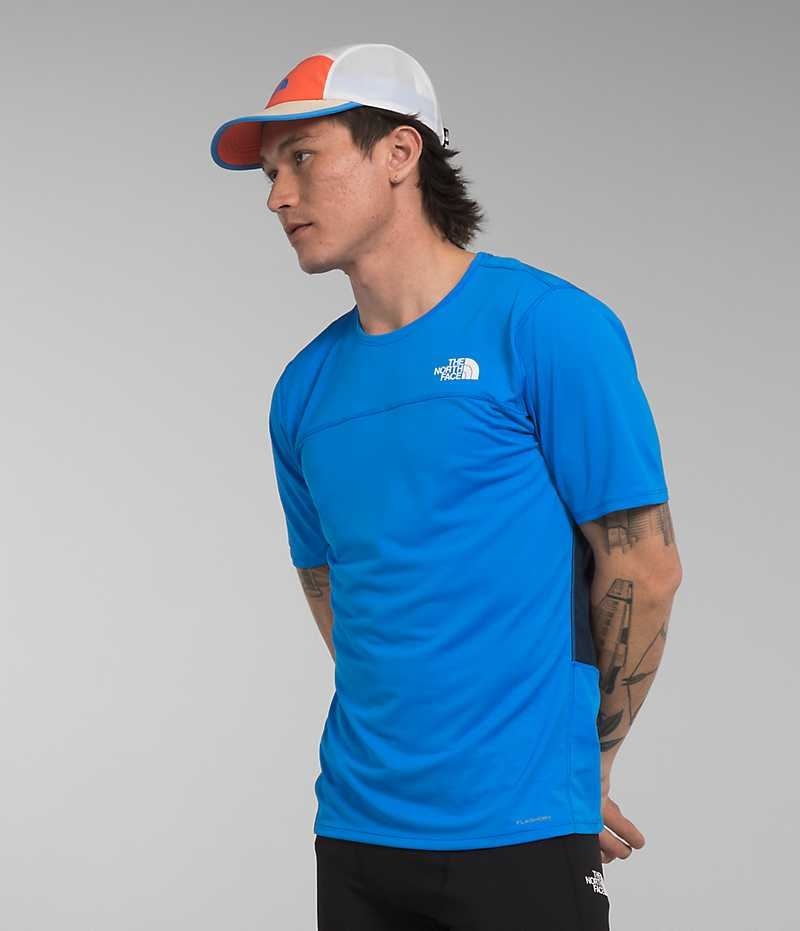 Men\'s The North Face Sunriser Short Sleeve T-Shirt Blue | CANADA BDZHSK