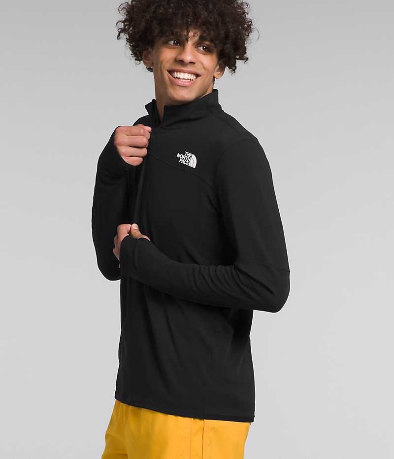 Men's The North Face Sunriser ¼-Zip Sweatshirt Black | OTTAWA FWLPSN