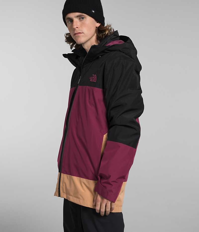 Men's The North Face ThermoBall™ Eco Snow Triclimate® Hooded Jacket Fuchsia / Black | CANADA NMCHIJ